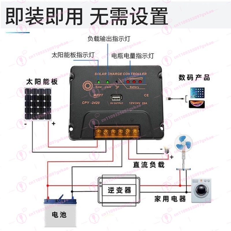Mppt Charge Controller - CPY2420 MPPT Solar Charge Controller 12V/24V