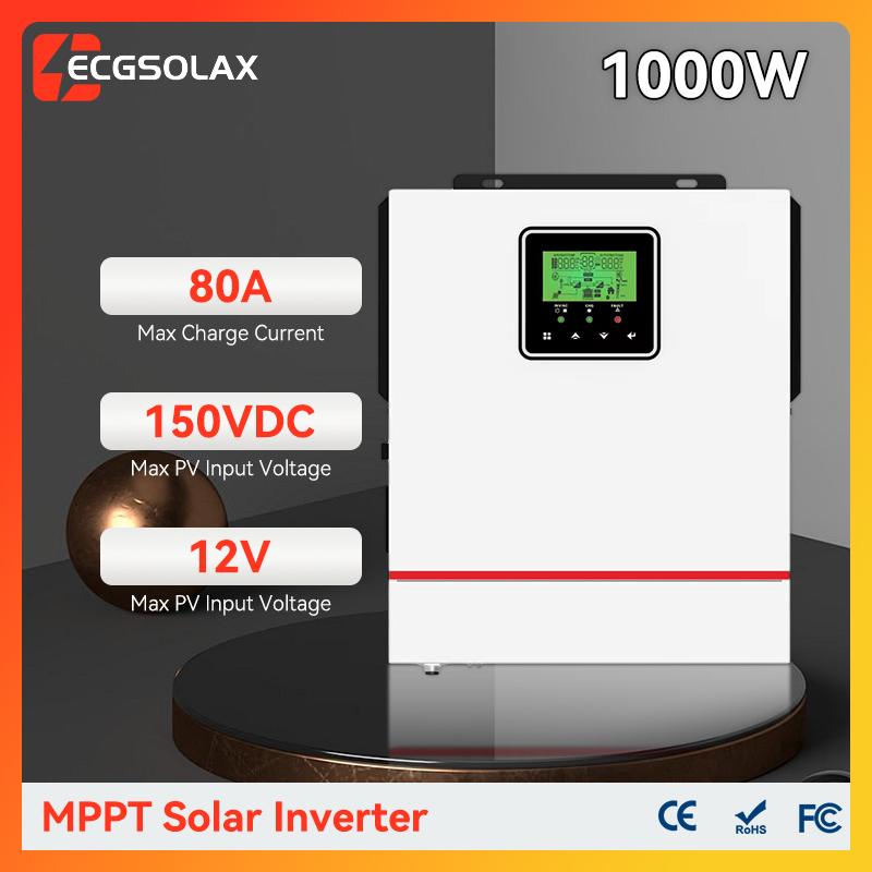 Mppt Charge Controller - ECGSOLAX 1KW Hybrid Solar inverter 12V
