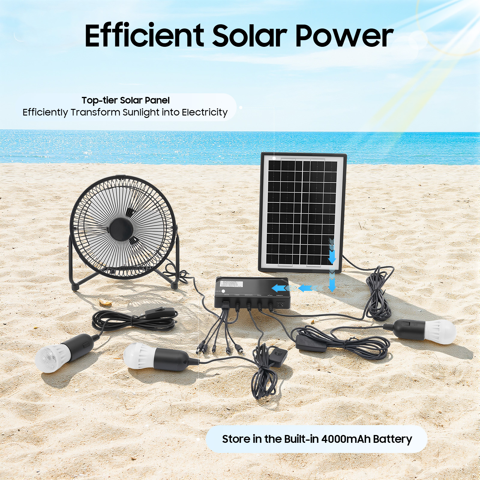 100-240V Solar Fan And Lamp Ki - Renewable Energy Kits reseña y precio