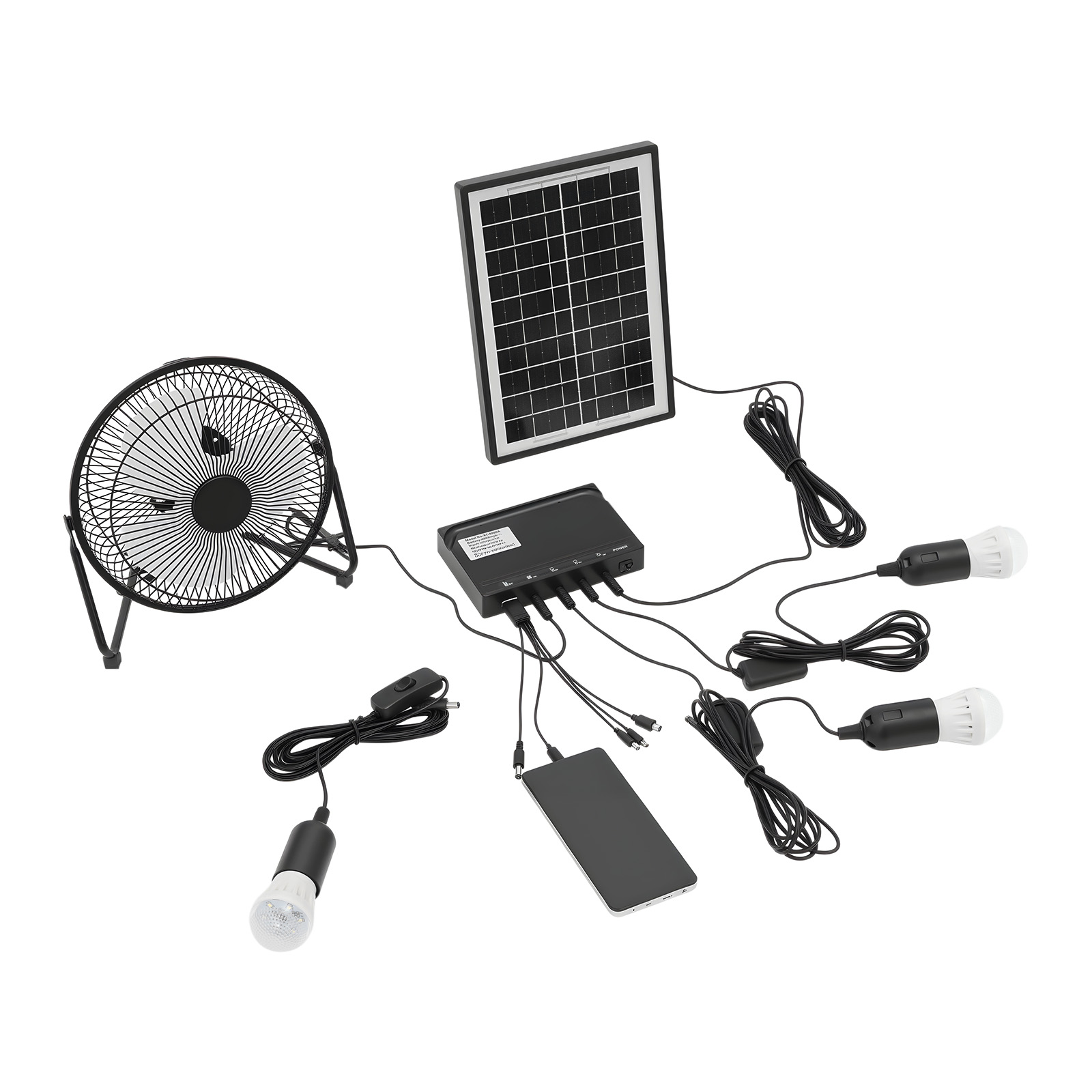 100-240V Solar Fan And Lamp Ki - Renewable Energy Kits reseña y precio