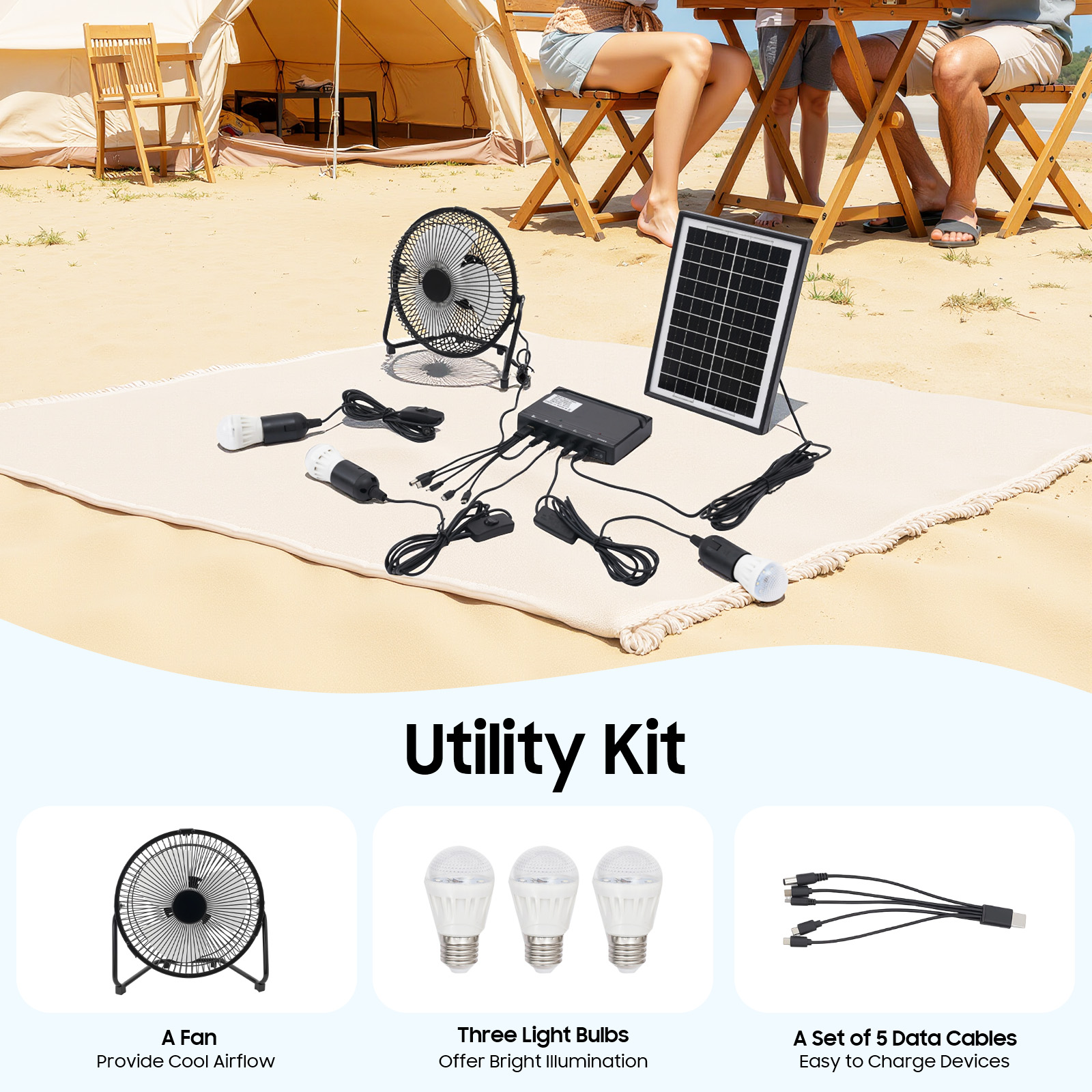 100-240V Solar Fan And Lamp Ki - Renewable Energy Kits reseña y precio