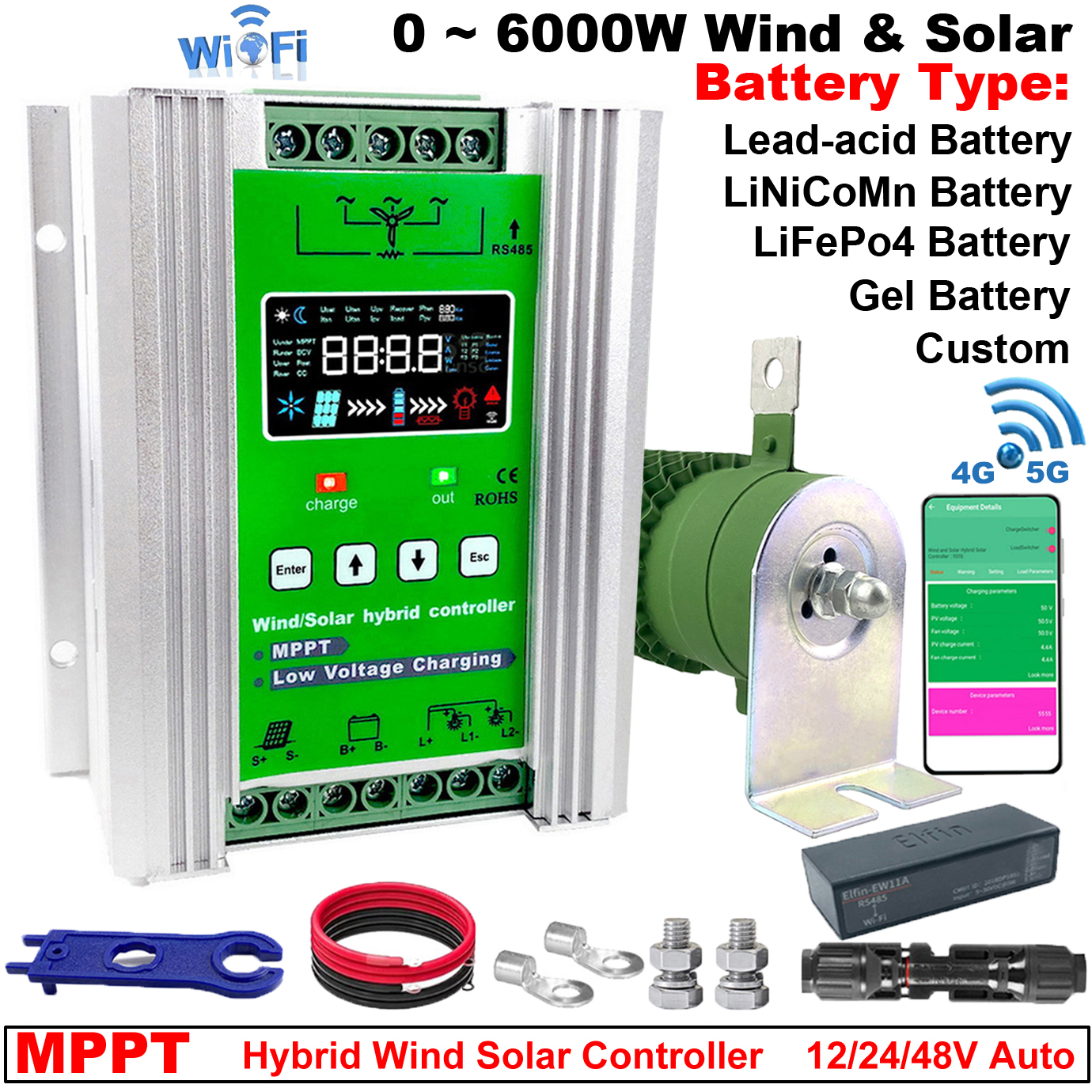 4000W MPPT Wind Solar Hybrid C - Mppt Charge Controller reseña y precio