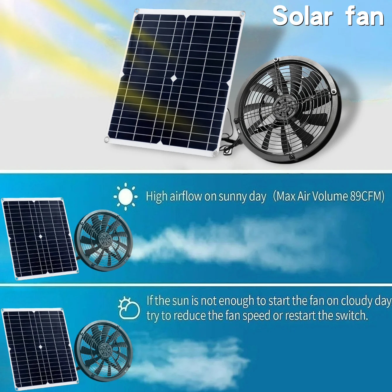 15W 25W NEW Solar Powered Exha - Renewable Energy Kits reseña y precio