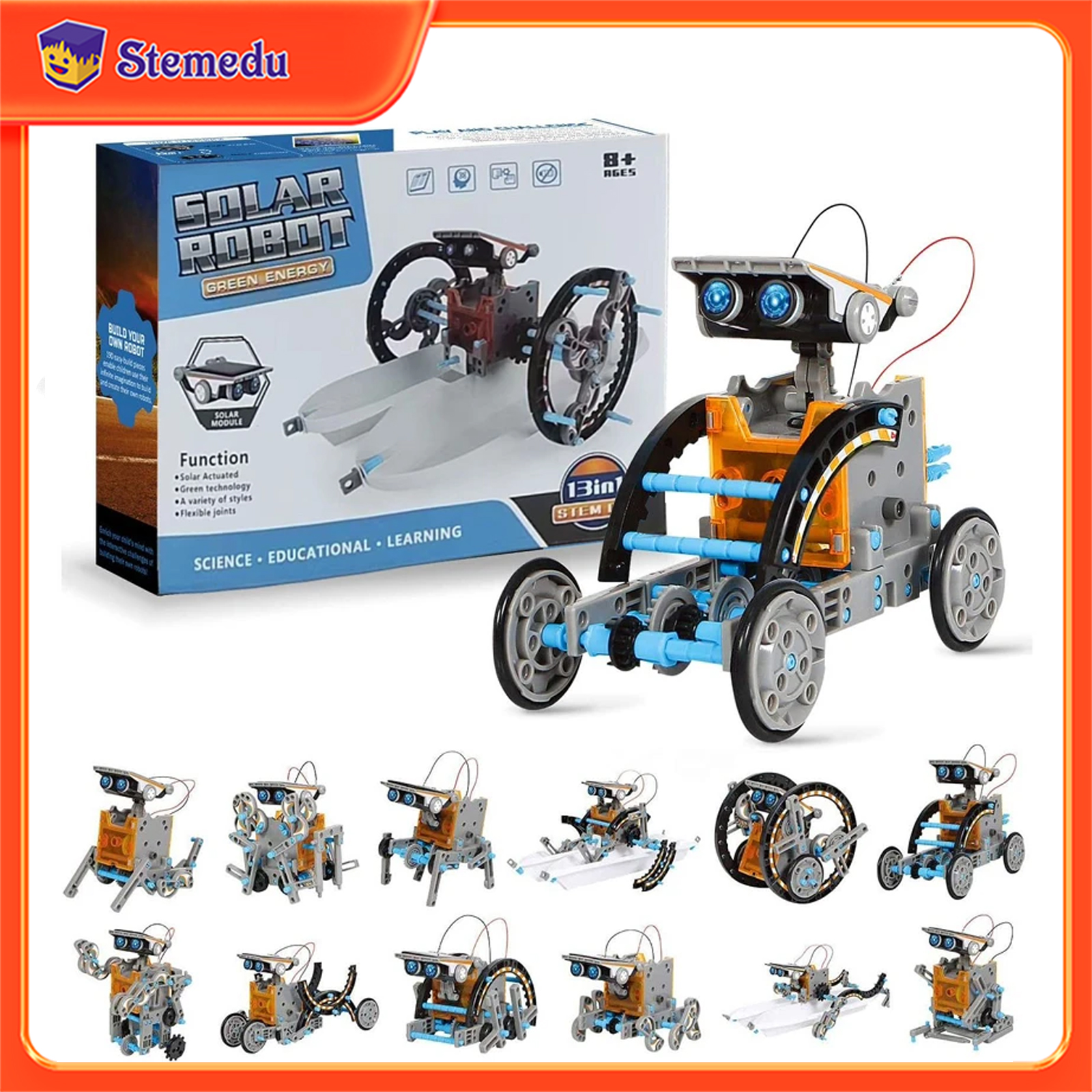 13 in 1 Solar Powered Robot Sc - Renewable Energy Kits reseña y precio